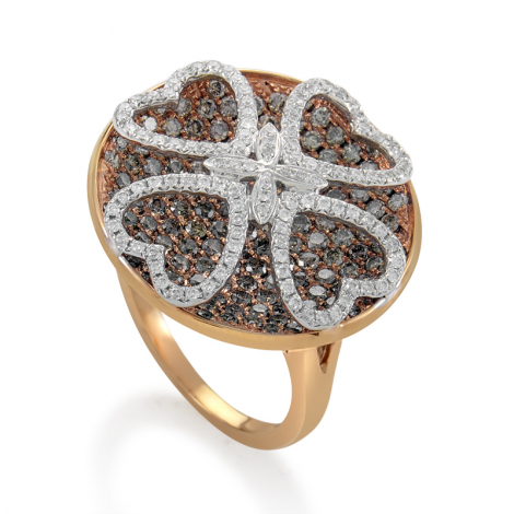 Gregg Ruth Women's 18K Rose Gold Multi-Diamond Clover Ring RD8-10010R