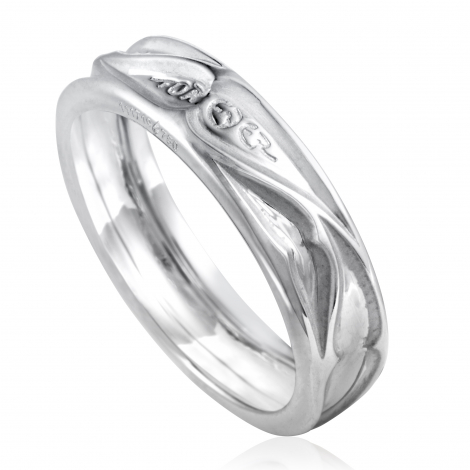 Magerit Vitral 18K White Gold Wedding Band Ring