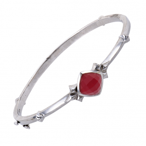 Stephen Webster Superstud Women's Silver Coral and Quartz Bangle Bracelet