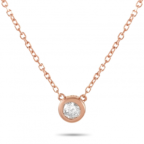 LB Exclusive 14K Rose Gold 0.10 ct Diamond Pendant Necklace