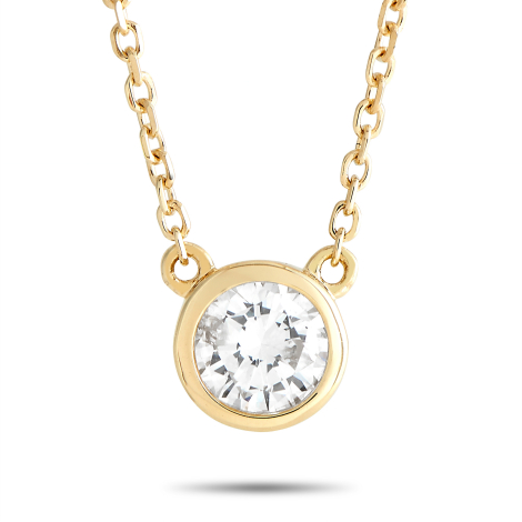 LB Exclusive 14K Yellow Gold 0.25ct Diamond Solitaire Necklace