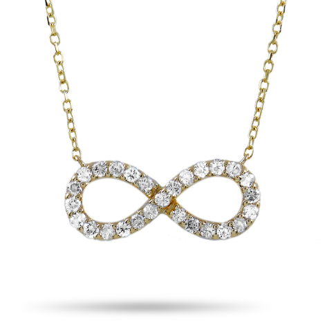 LB Exclusive 14K Yellow Gold 0.30ct Diamond Infinity Symbol Necklace