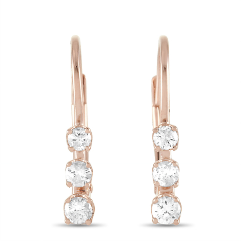 LB Exclusive 14K Rose Gold 0.25ct Diamond Earrings