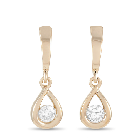 LB Exclusive 14K Yellow Gold 0.20ct Diamond Earrings