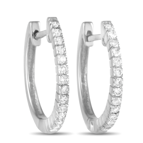 LB Exclusive 14K Yellow Gold 0.27ct Diamond Hoop Earrings