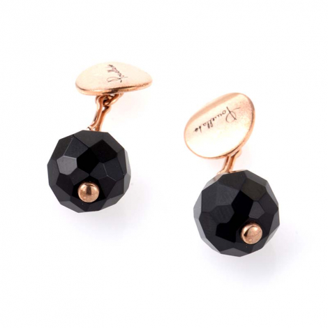 Pomellato Victoria 9K Rose Gold Jet Stone Cufflinks