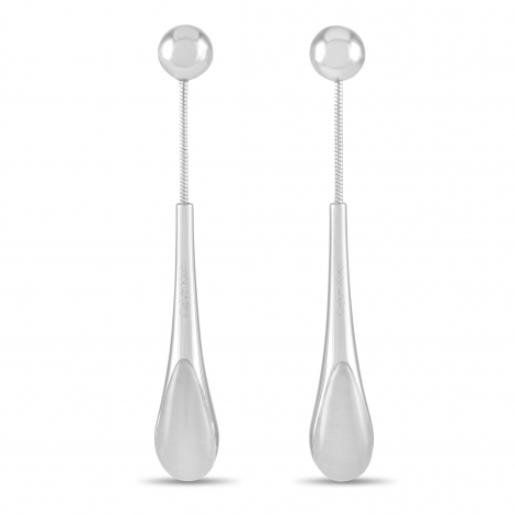 Calvin Klein Ellipse Stainless Steel White Synthetic Stone Earrings