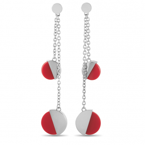 Calvin Klein Spicy Stainless Steel Red Coral Drop Earrings