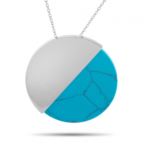 Calvin Klein Spicy Stainless Steel Turquoise Pendant Necklace