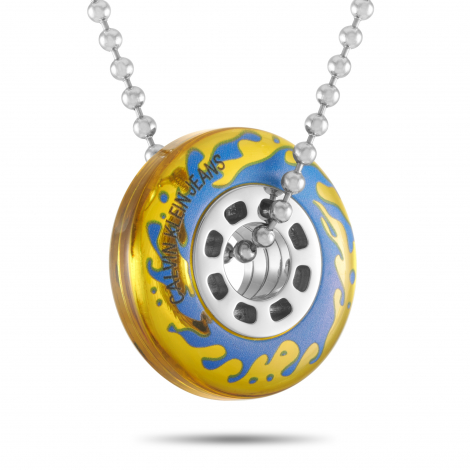 Calvin Klein Spin Stainless Steel Yellow Wheel Necklace