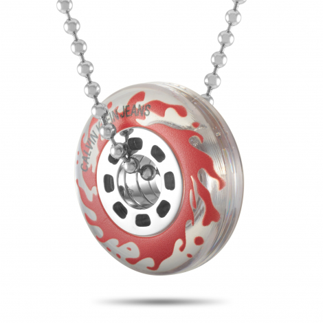 Calvin Klein Spin Stainless Steel Clear Wheel Necklace