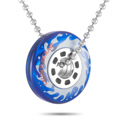 Calvin Klein Spin Stainless Steel Nautical Blue Wheel Necklace