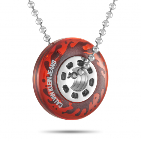 Calvin Klein Spin Stainless Steel Red Wheel Necklace