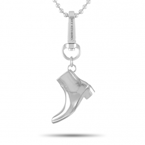 Calvin Klein Downtown Stainless Steel Western Boot Pendant Necklace