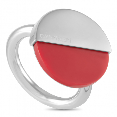 Calvin Klein Spicy Stainless Steel Red Coral Ring