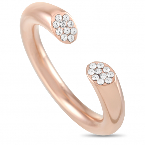 Calvin Klein Brilliant Rose Gold PVD-Plated Stainless Steel White Crystal Ring