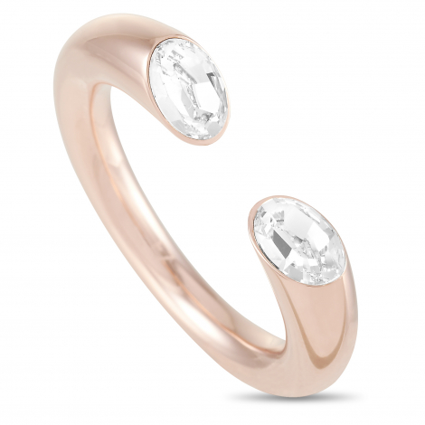 Calvin Klein Brilliant Rose Gold PVD-Plated Stainless Steel White Crystal Ring