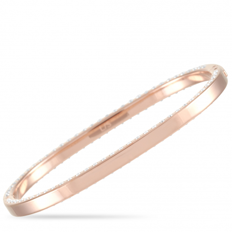 Calvin Klein Hook Rose Gold PVD-Plated Stainless Steel White Crystal Closed Bangle Bracelet