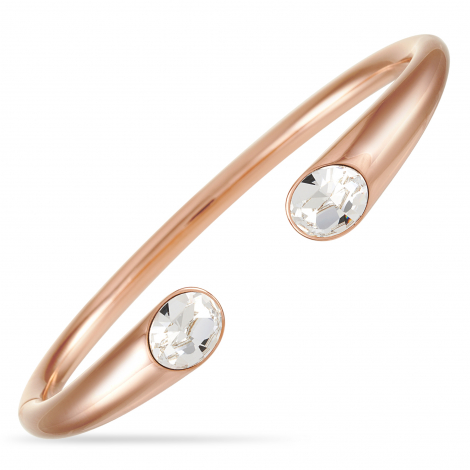 Calvin Klein Brilliant Rose Gold PVD-Plated Stainless Steel White Crystal Open Bangle Bracelet