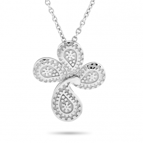 Carrera y Carrera 18K White Gold Cross Pendant Necklace