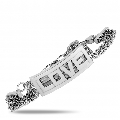 Charriol Forever Love Stainless Steel Bar Bracelet