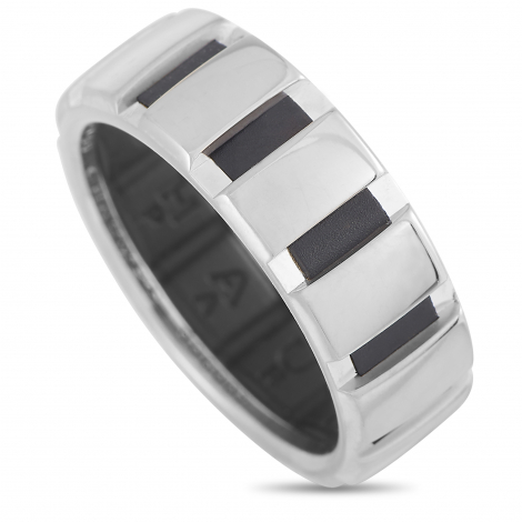 Chaumet 18K White Gold Black Rubber Band Ring