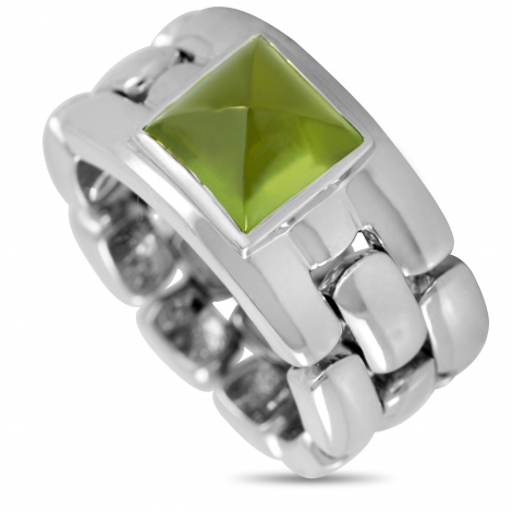 Chaumet 18K White Gold Peridot Soft Shank Ring