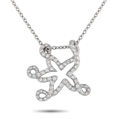 Dior 18K White Gold 0.65ct Diamond Starfish Necklace