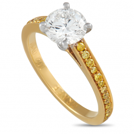 Graff 18K Yellow Gold 1.27ct Diamond Ring 