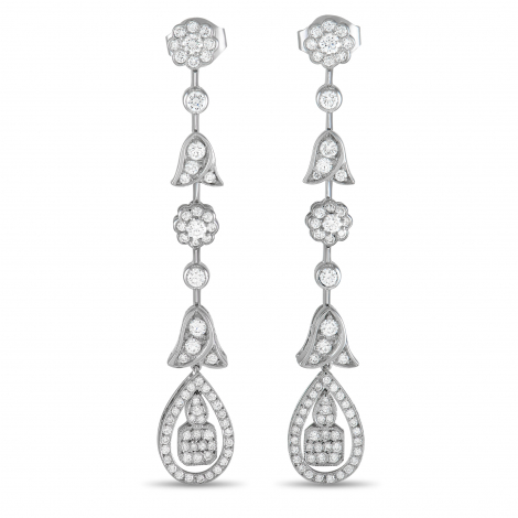 Graff Platinum 3.00 ct Diamond Tulip Chandelier Earrings