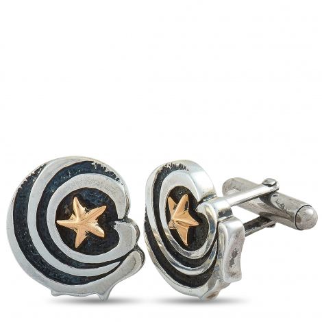 King Baby Silver Eagle Star Cufflinks