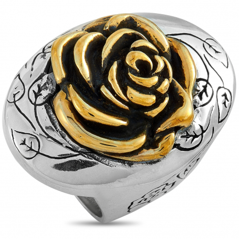 King Baby Sterling Silver and Alloy Rose Ring