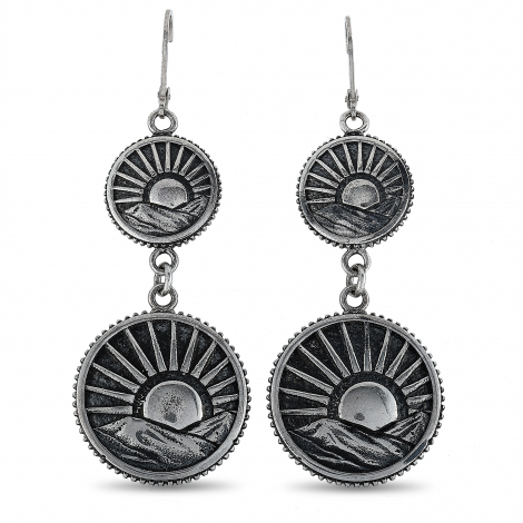 King Baby Silver Sun Concho Earrings