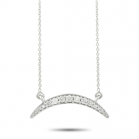 LB Exclusive 14K White Gold 0.16ct Diamond Pendant Necklace 