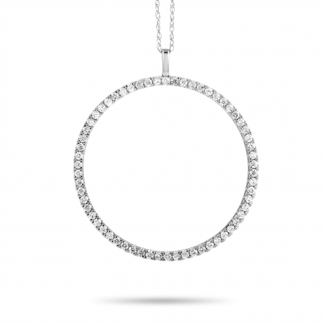 LB Exclusive 14K White Gold 0.50ct Diamond Pendant Necklace 