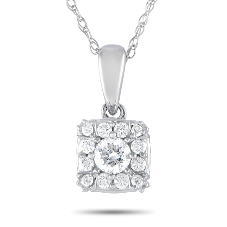 LB Exclusive 14K White Gold 0.25ct Diamond Pendant Necklace