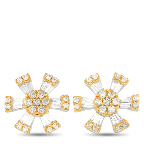 LB Exclusive 14K White and Yellow Gold 0.43ct Diamond Earrings