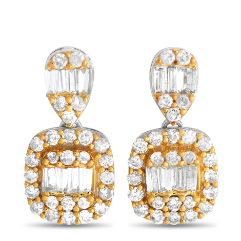 LB Exclusive 14K White and Yellow Gold 0.55ct Diamond Drop Earrings