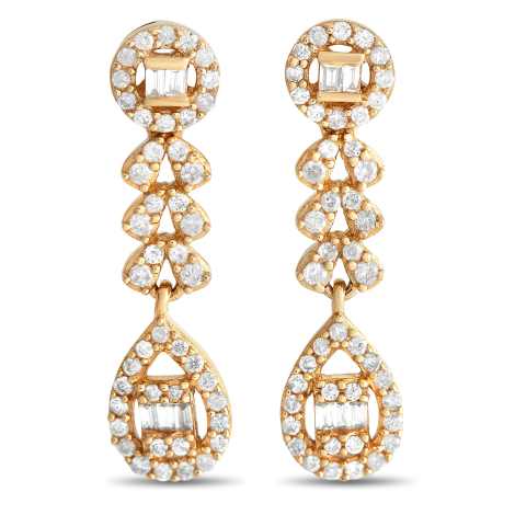 LB Exclusive 14K Yellow Gold 0.35ct Diamond Dangle Earrings