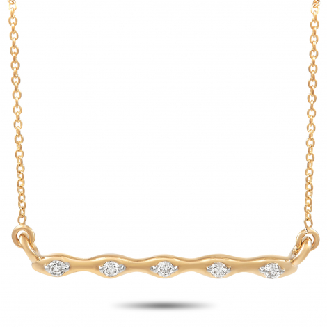 LB Exclusive 14K Yellow Gold 0.06ct Diamond Necklace 