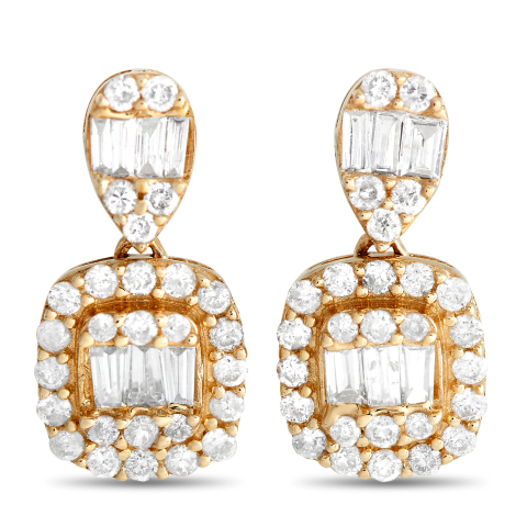 LB Exclusive 14K Yellow Gold 0.55ct Diamond Drop Earrings