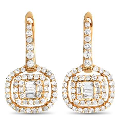 LB Exclusive 14K Yellow Gold 0.68ct Diamond Drop Earrings