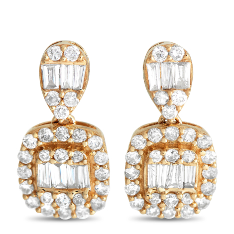 LB Exclusive 14K Yellow Gold 0.55ct Diamond Drop Earrings