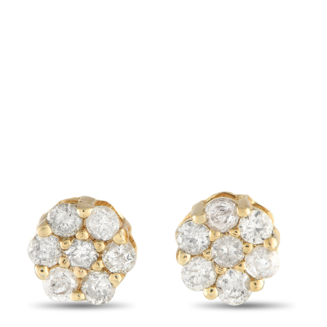 LB Exclusive 14K Yellow Gold 0.25ct Diamond Cluster Stud Earrings