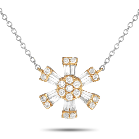 LB Exclusive 14K White and Yellow Gold 0.25ct Diamond Necklace