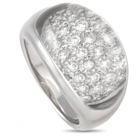 LB Exclusive 18K White Gold 0.53 ct Diamond Rock Crystal Ring