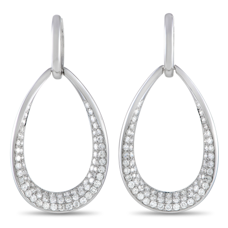 LB Exclusive 18K White Gold 3.05ct Diamond Drop Earrings