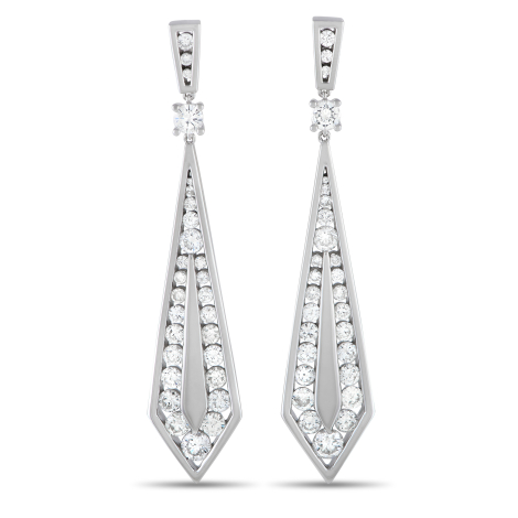 LB Exclusive 18K White Gold 5.34ct Diamond Geometric Drop Earrings