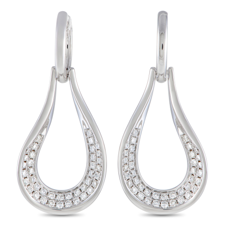 LB Exclusive 18K White Gold 1.65ct Diamond Drop Earrings 