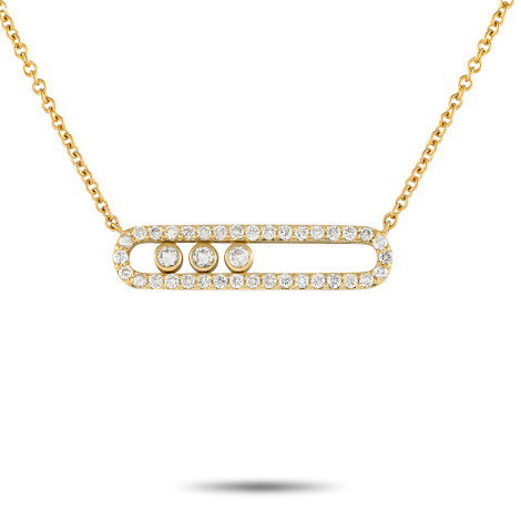 LB Exclusive 18K Yellow Gold 0.70ct Sliding Diamond Necklace